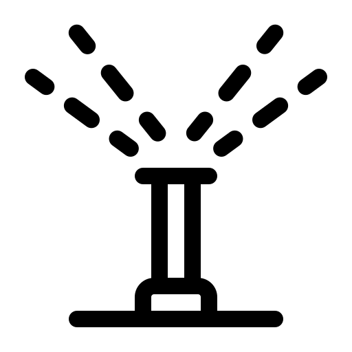 Faucet icon with water streams, symbolizing water management or irrigation. Relevant for topics on plumbing, landscaping, or environmental conservation.